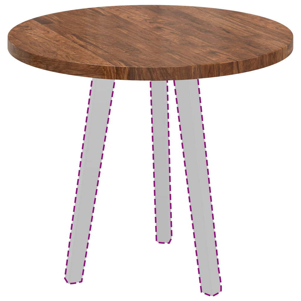 Tischplatte Hellbraun Ø 60 x 2,5 cm Massivholz Eiche