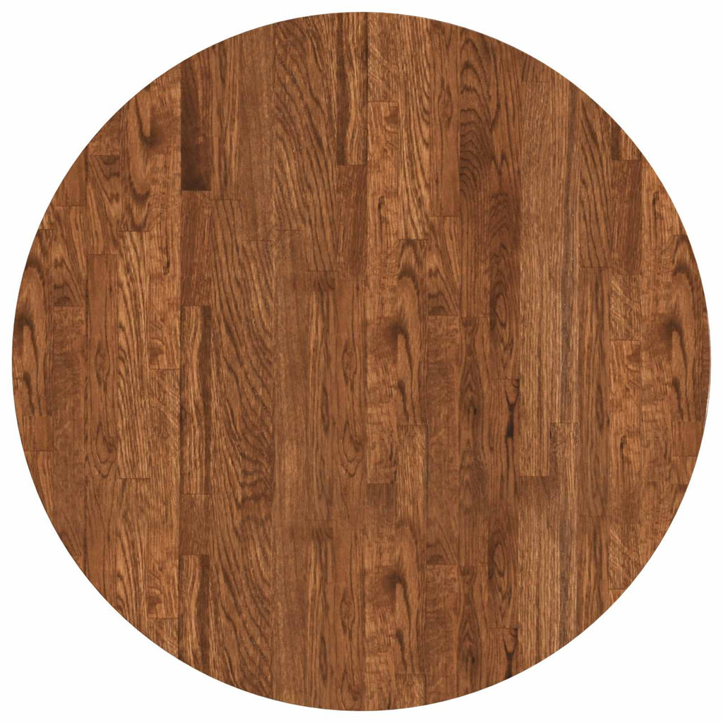 Tischplatte Hellbraun Ø 70 x 2,5 cm Massivholz Eiche