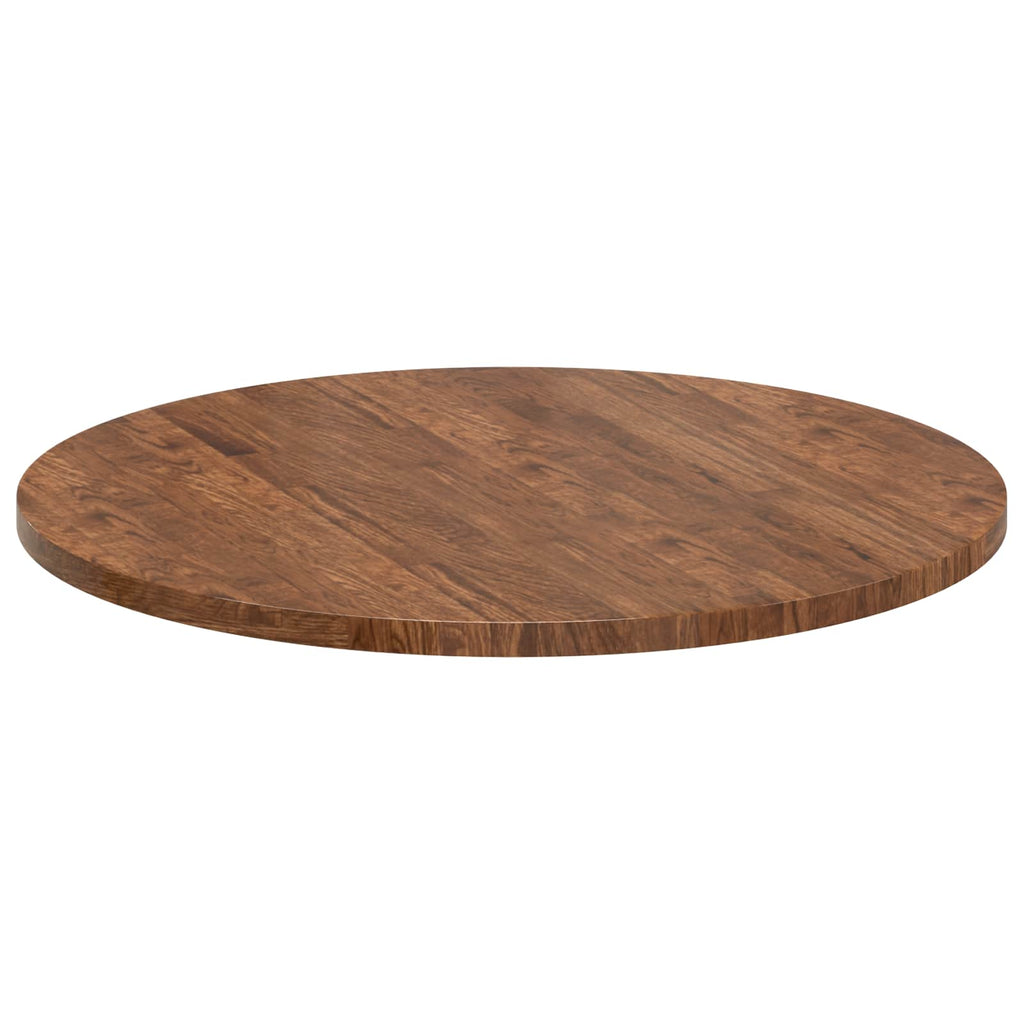 Tischplatte Hellbraun Ø 80 x 2,5 cm Massivholz Eiche