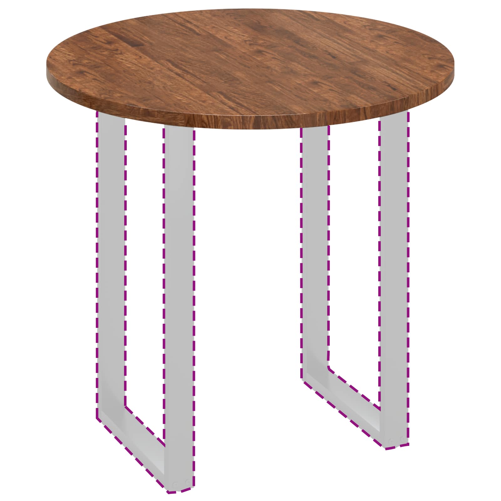 Tischplatte Hellbraun Ø 80 x 2,5 cm Massivholz Eiche