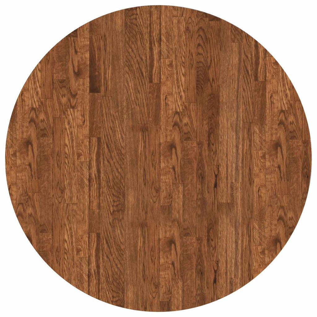 Tischplatte Hellbraun Ø 80 x 2,5 cm Massivholz Eiche
