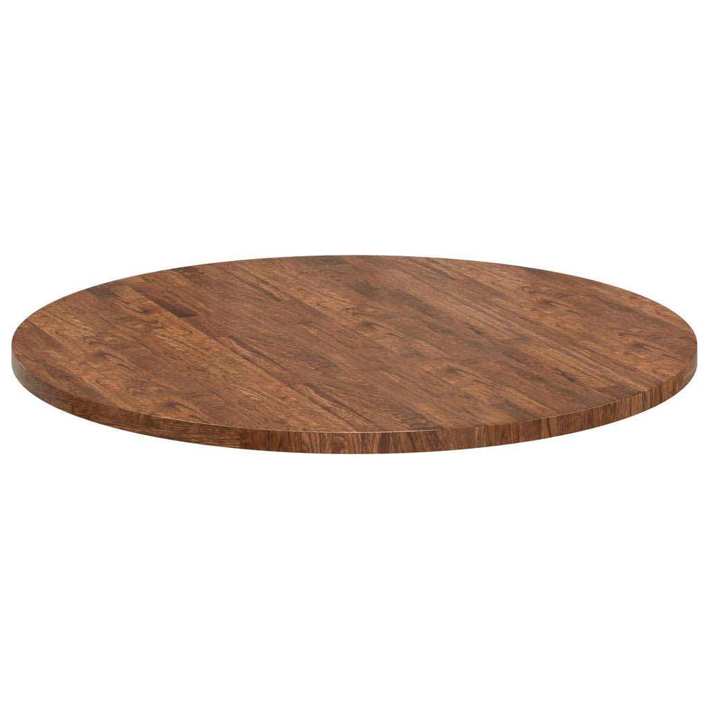 Tischplatte Hellbraun Ø 90 x 2,5 cm Massivholz Eiche