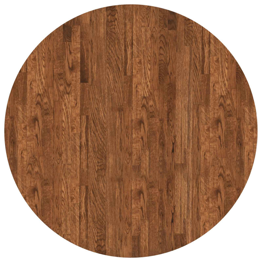 Tischplatte Hellbraun Ø 90 x 2,5 cm Massivholz Eiche