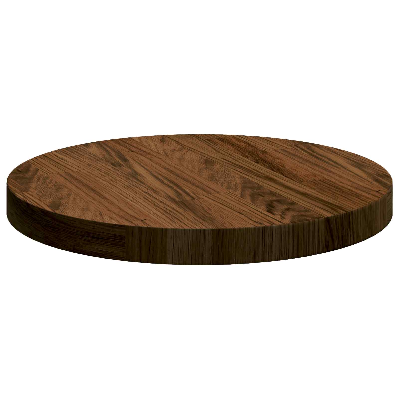 Tischplatte Dunkelbraun Ø 30 x 2,5 cm Massivholz Eiche