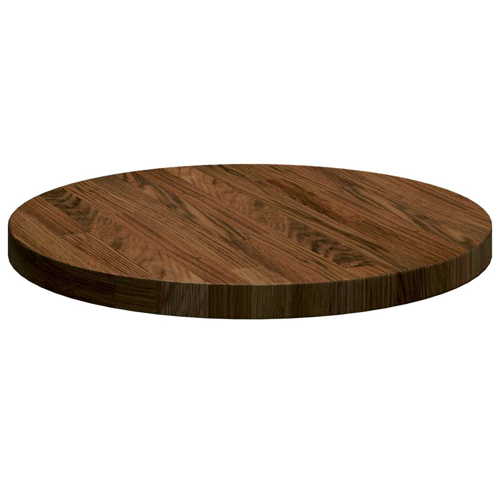 Tischplatte Dunkelbraun Ø 40 x 2,5 cm Massivholz Eiche