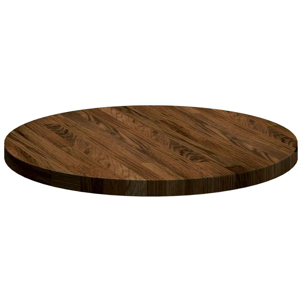 Tischplatte Dunkelbraun Ø 50 x 2,5 cm Massivholz Eiche