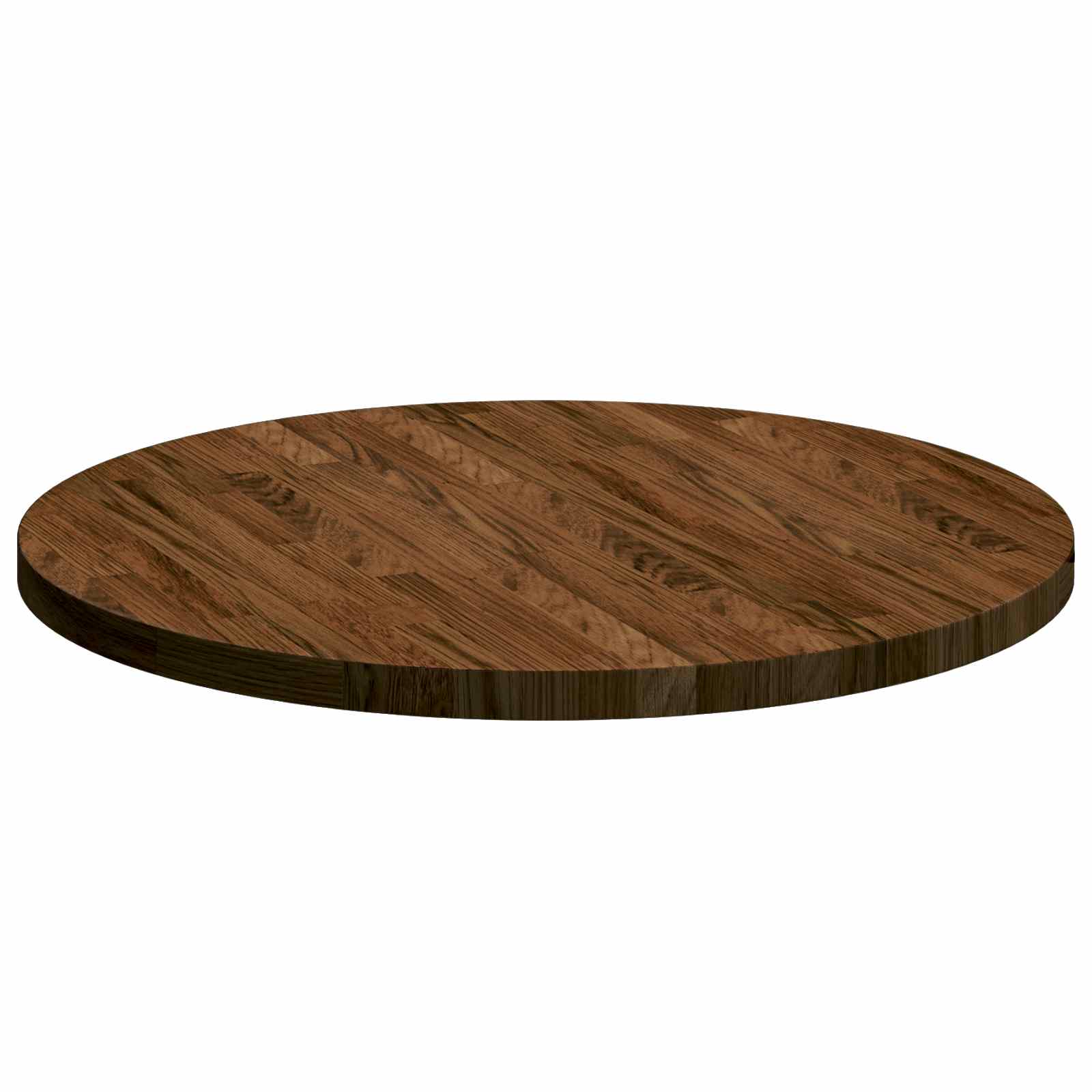 Tischplatte Dunkelbraun Ø 60 x 2,5 cm Massivholz Eiche