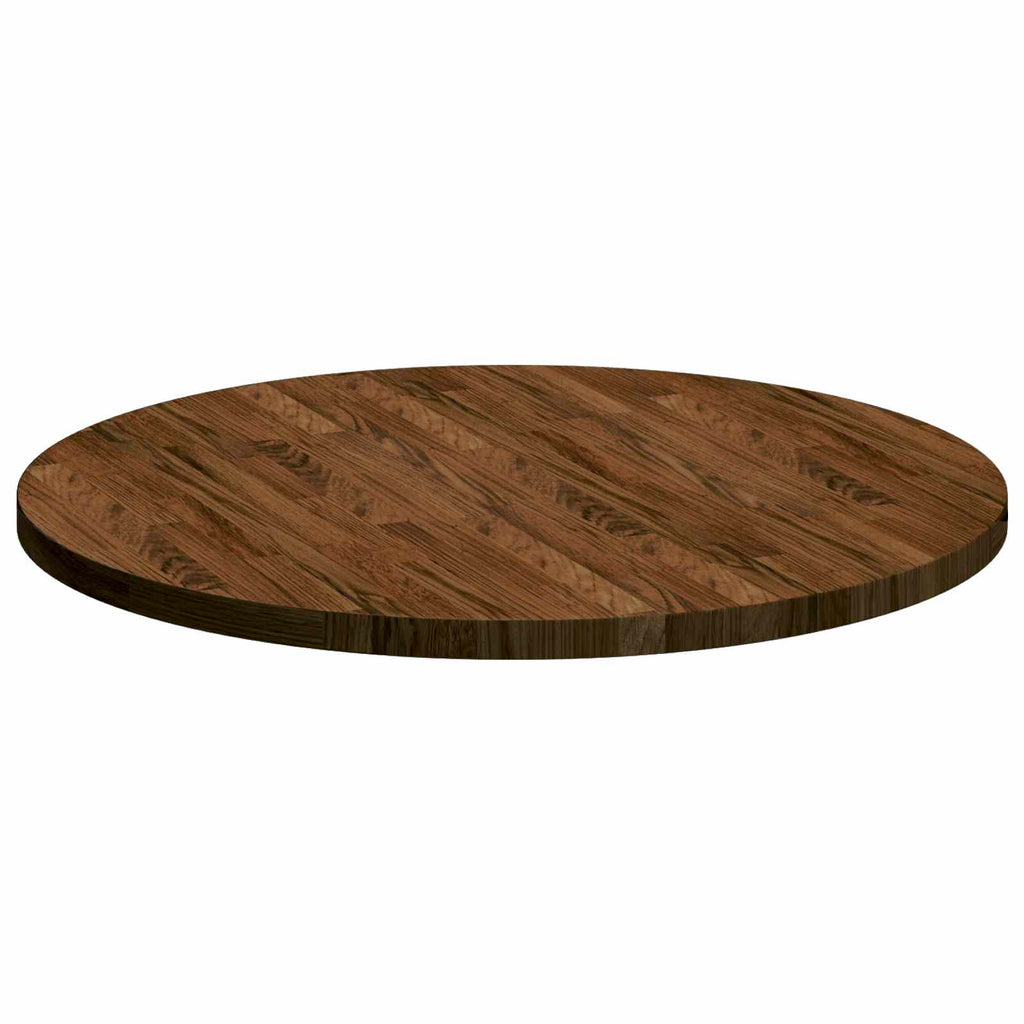 Tischplatte Dunkelbraun Ø 70 x 2,5 cm Massivholz Eiche