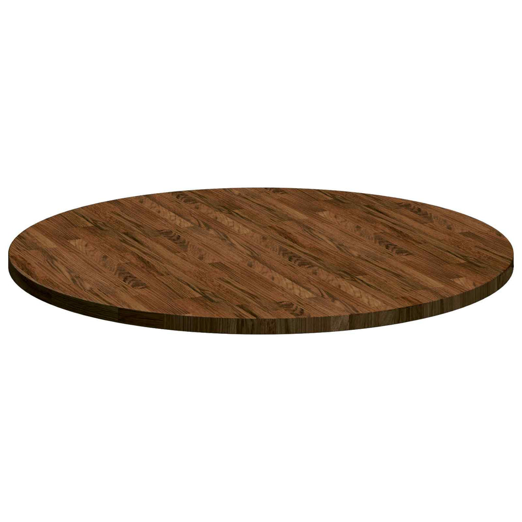 Tischplatte Dunkelbraun Ø 90 x 2,5 cm Massivholz Eiche