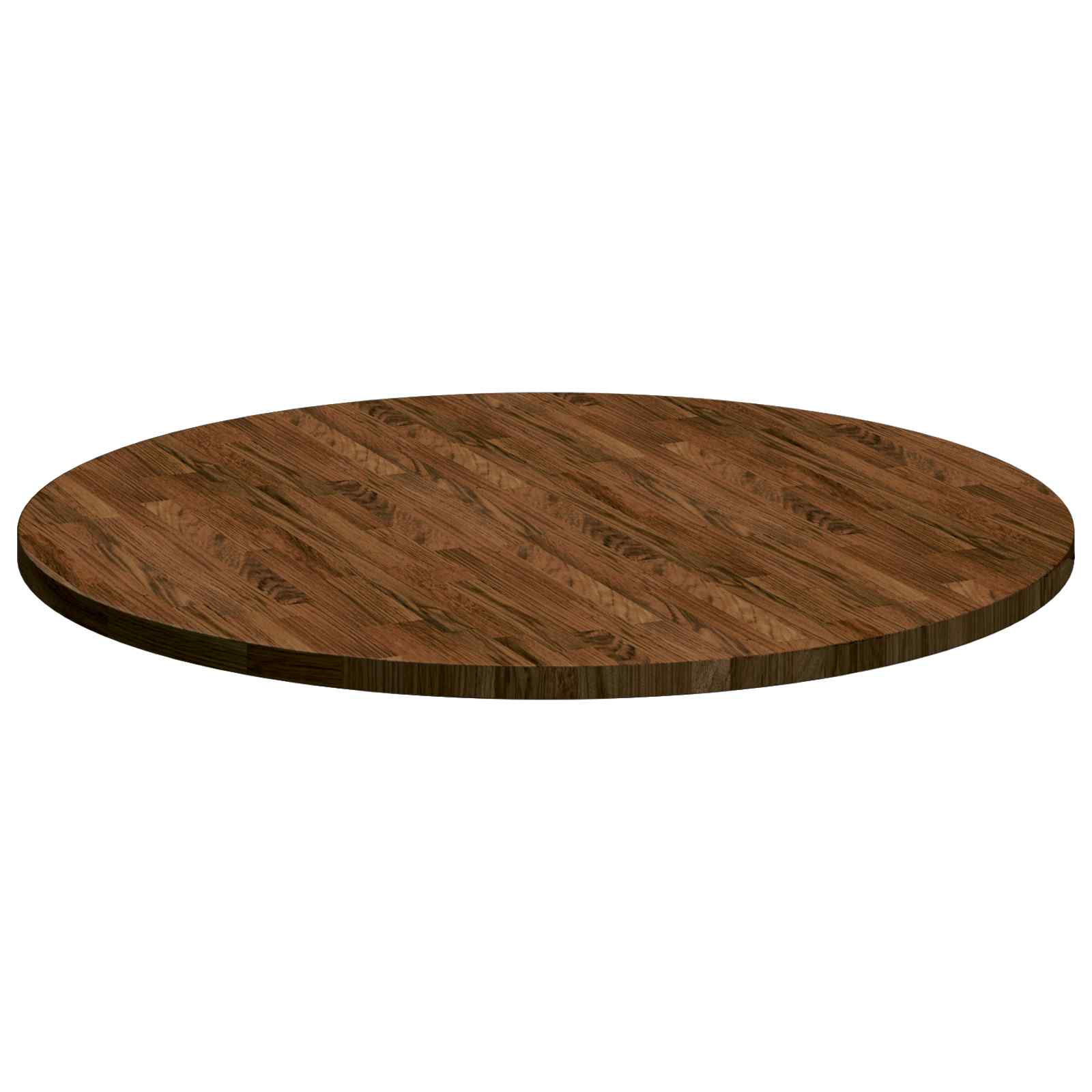 Tischplatte Dunkelbraun Ø 90 x 2,5 cm Massivholz Eiche