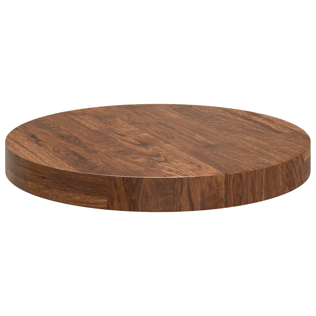 Tischplatte Hellbraun Ø 40 x 4 cm Massivholz Eiche