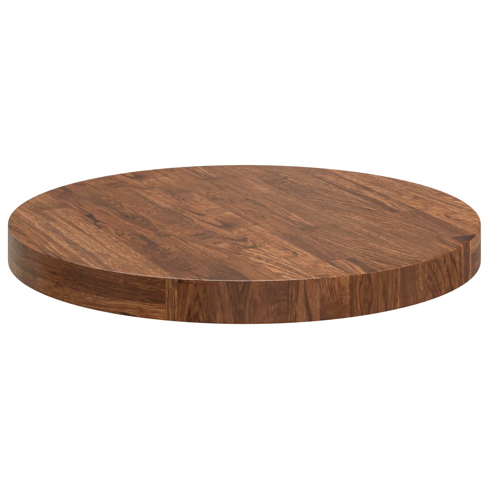 Tischplatte Hellbraun Ø 50 x 4 cm Massivholz Eiche