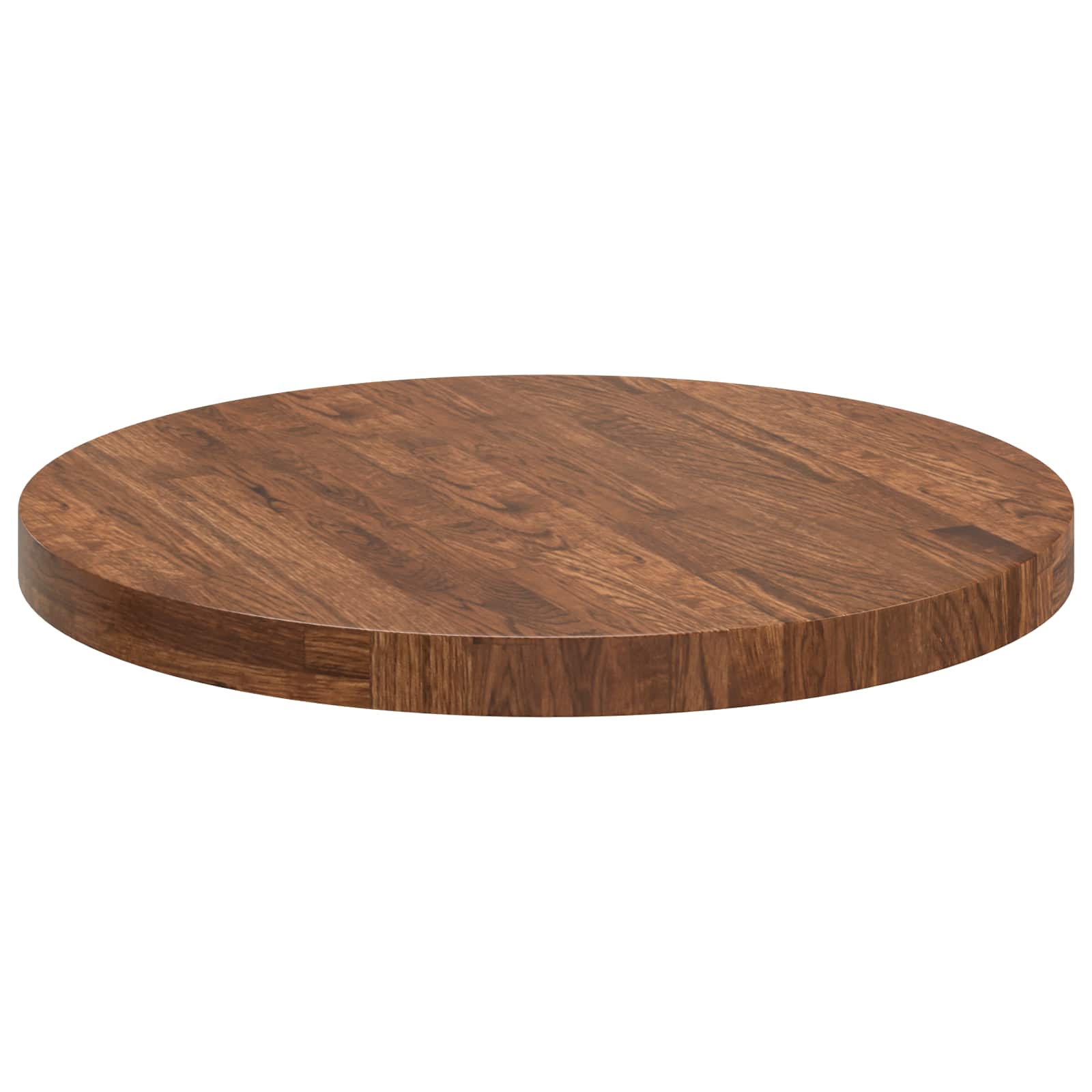 Tischplatte Hellbraun Ø 60 x 4 cm Massivholz Eiche