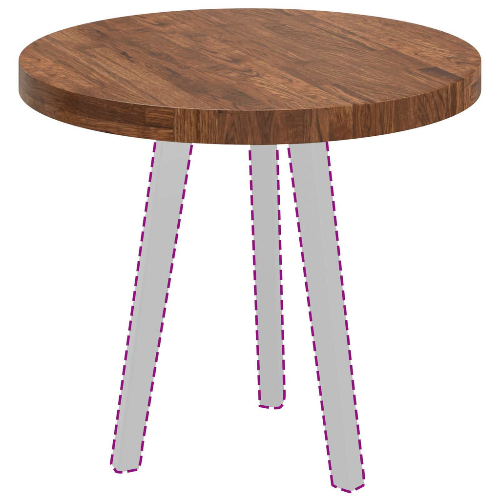 Tischplatte Hellbraun Ø 60 x 4 cm Massivholz Eiche