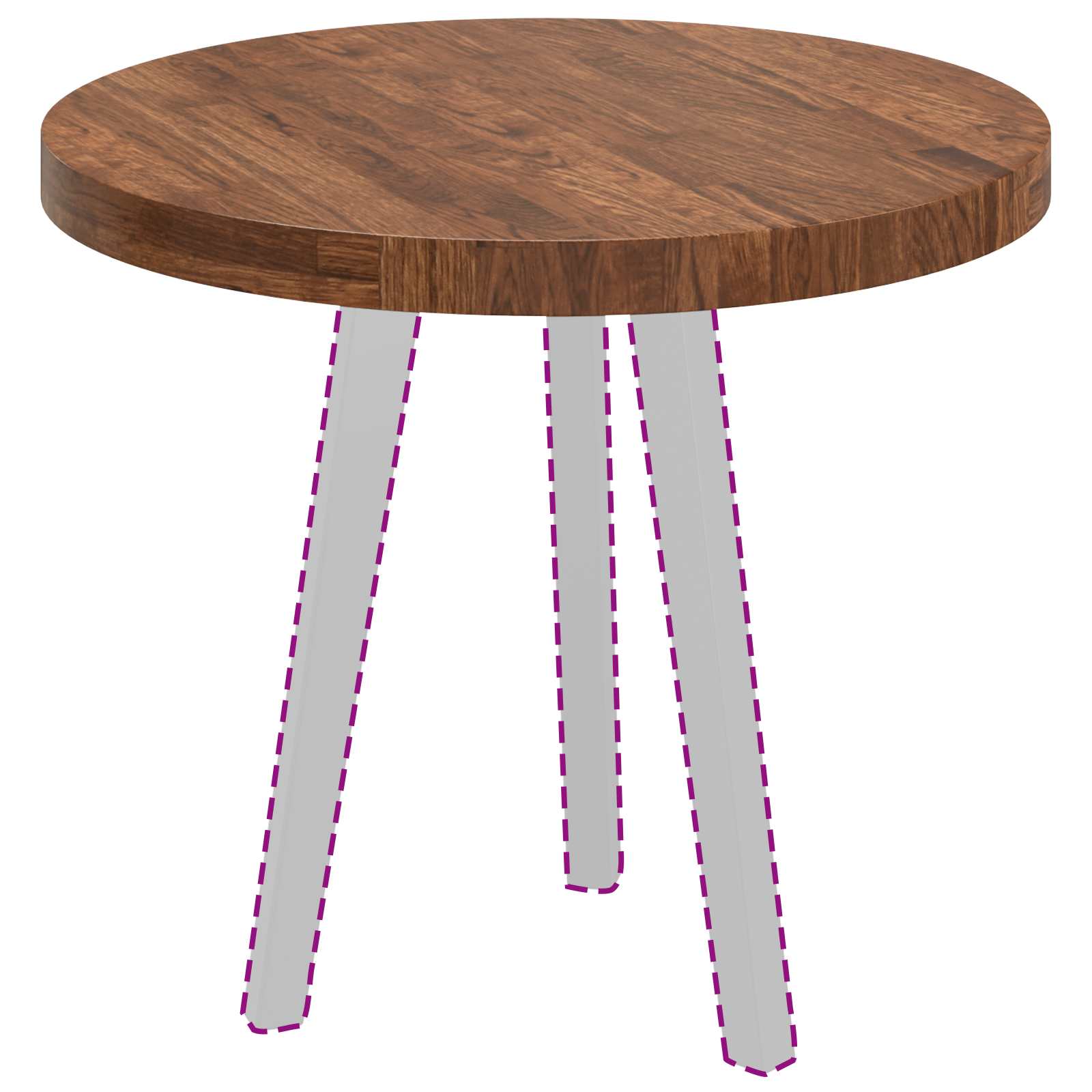 Tischplatte Hellbraun Ø 60 x 4 cm Massivholz Eiche