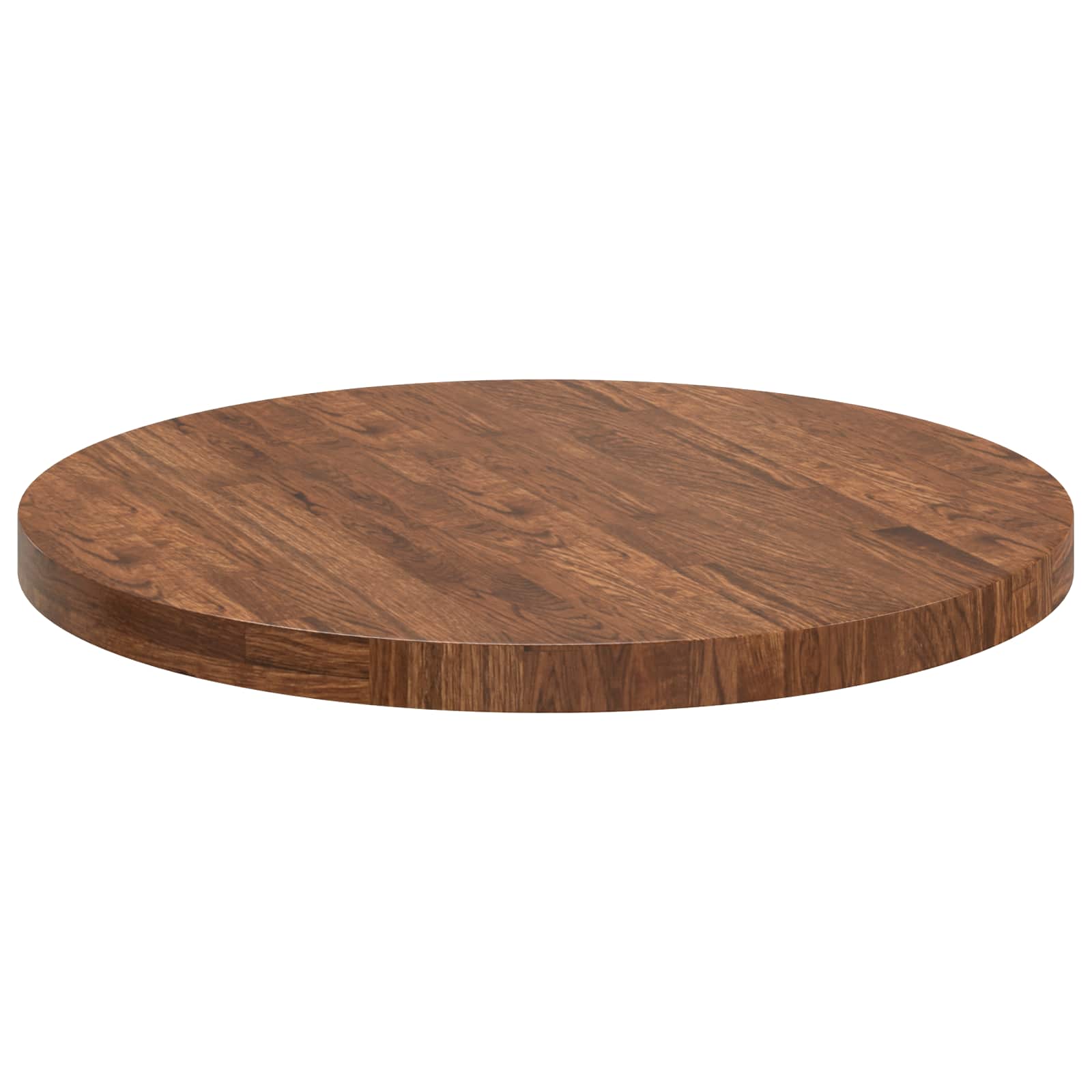Tischplatte Hellbraun Ø 70 x 4 cm Massivholz Eiche