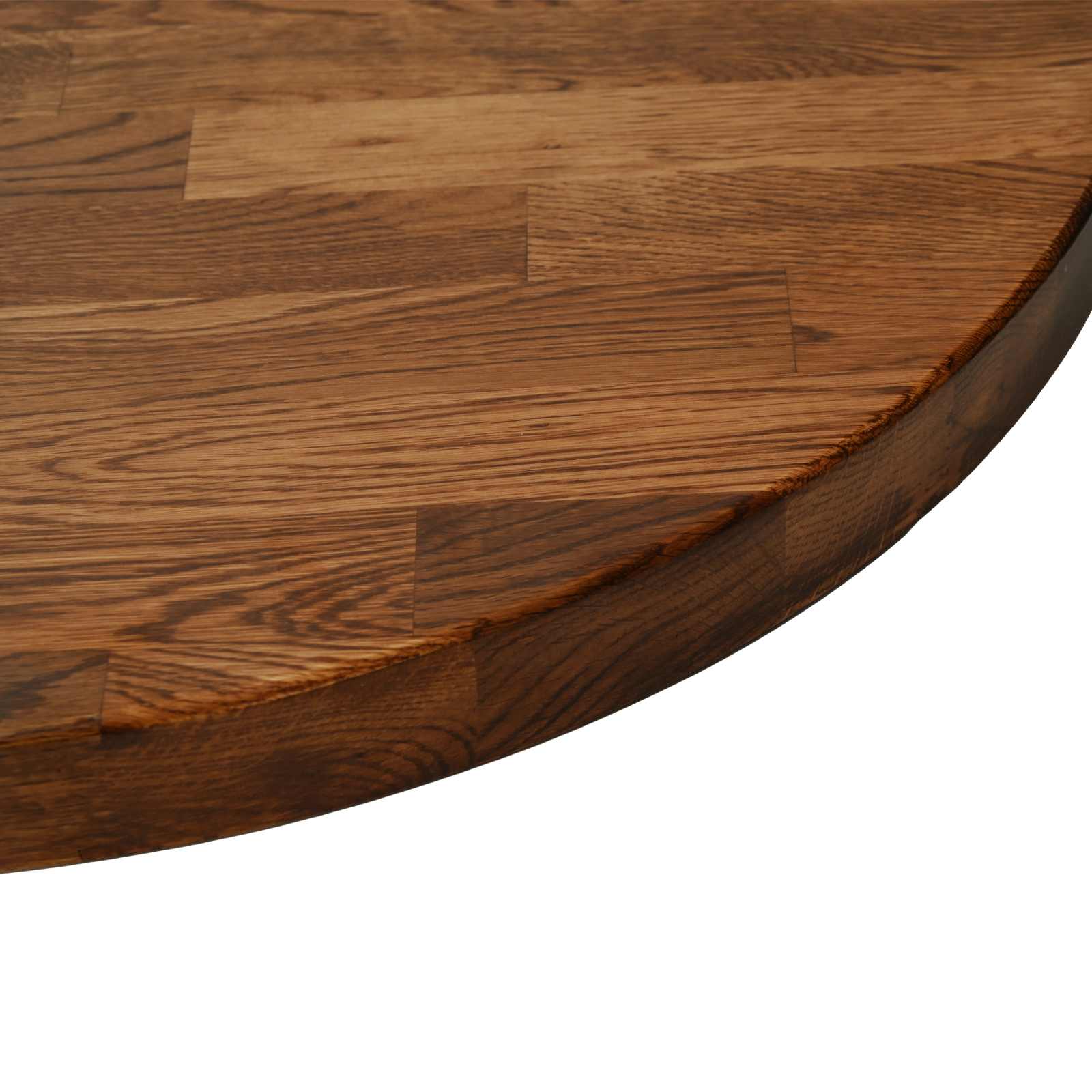 Tischplatte Hellbraun Ø 80 x 4 cm Massivholz Eiche
