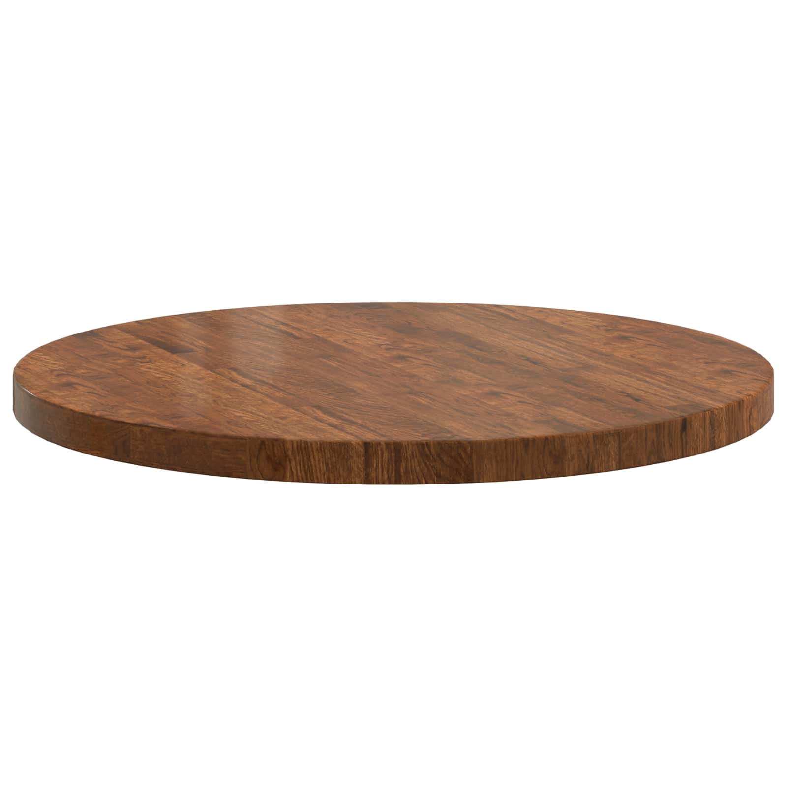 Tischplatte Hellbraun Ø 80 x 4 cm Massivholz Eiche