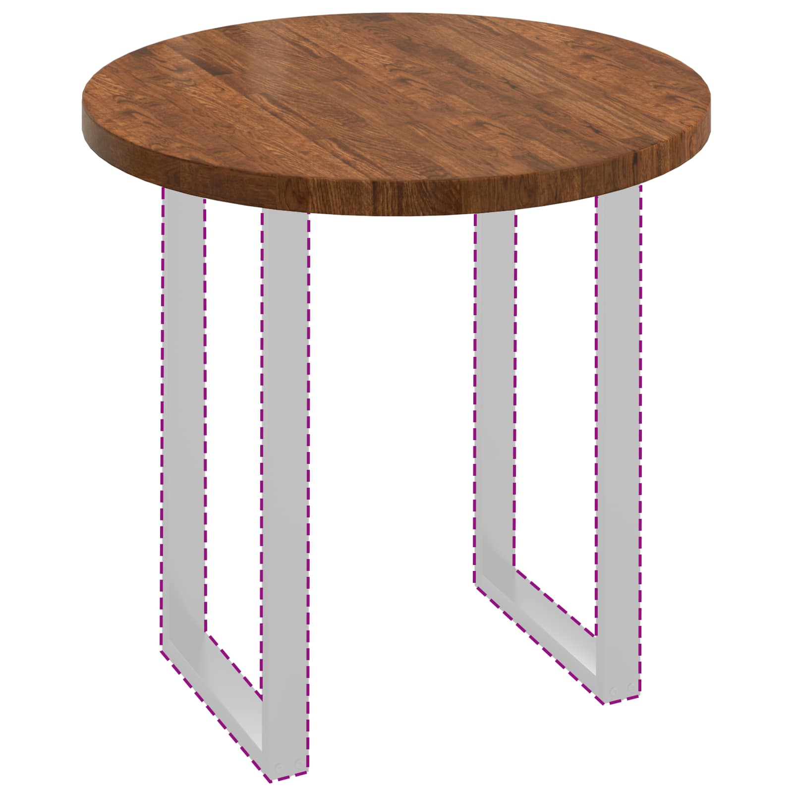 Tischplatte Hellbraun Ø 80 x 4 cm Massivholz Eiche