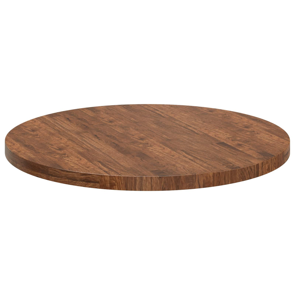 Tischplatte Hellbraun Ø 90 x 4 cm Massivholz Eiche