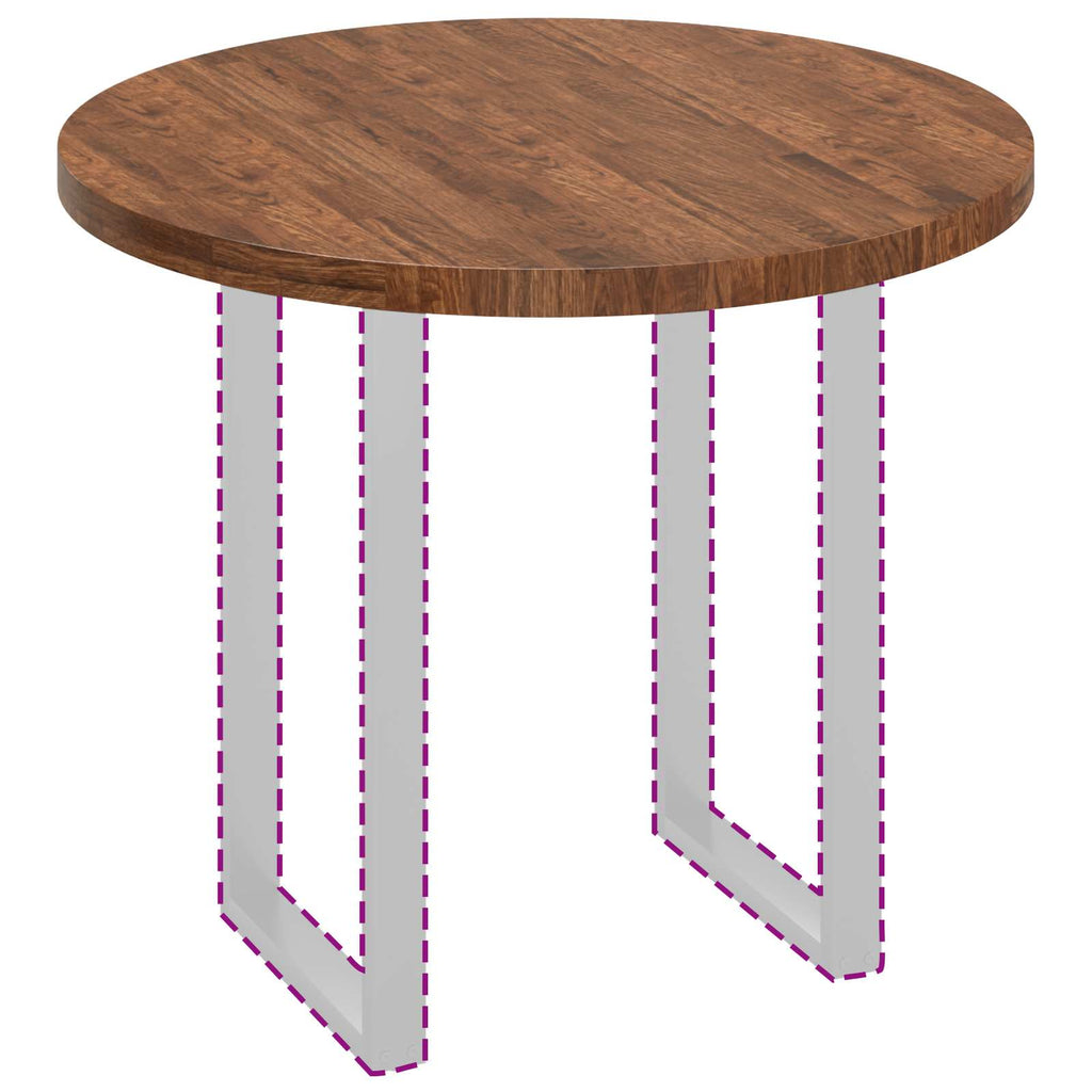 Tischplatte Hellbraun Ø 90 x 4 cm Massivholz Eiche