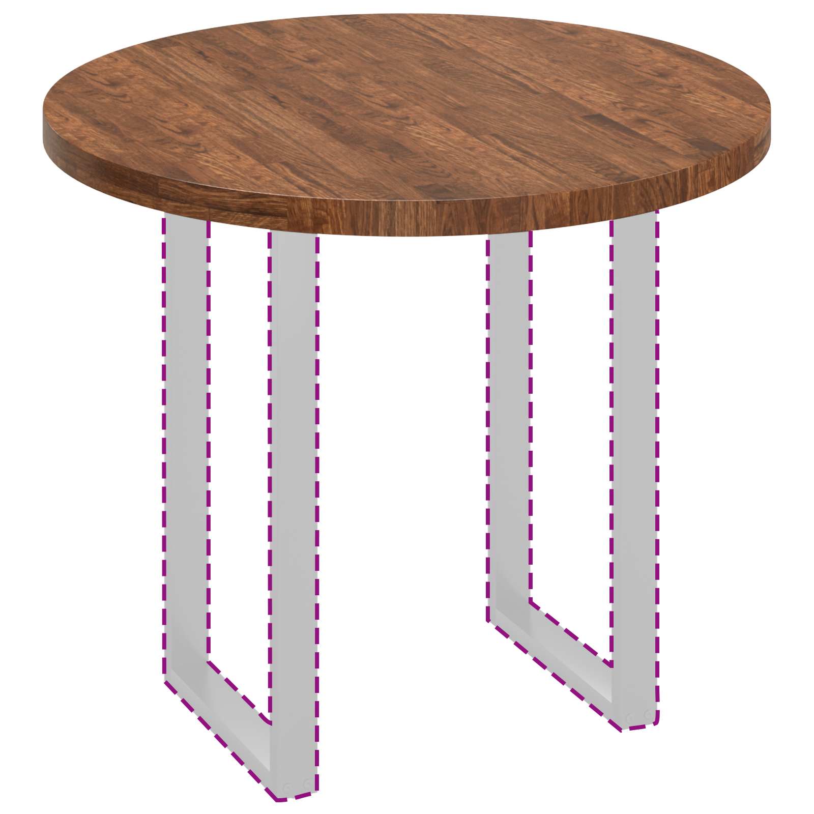 Tischplatte Hellbraun Ø 90 x 4 cm Massivholz Eiche