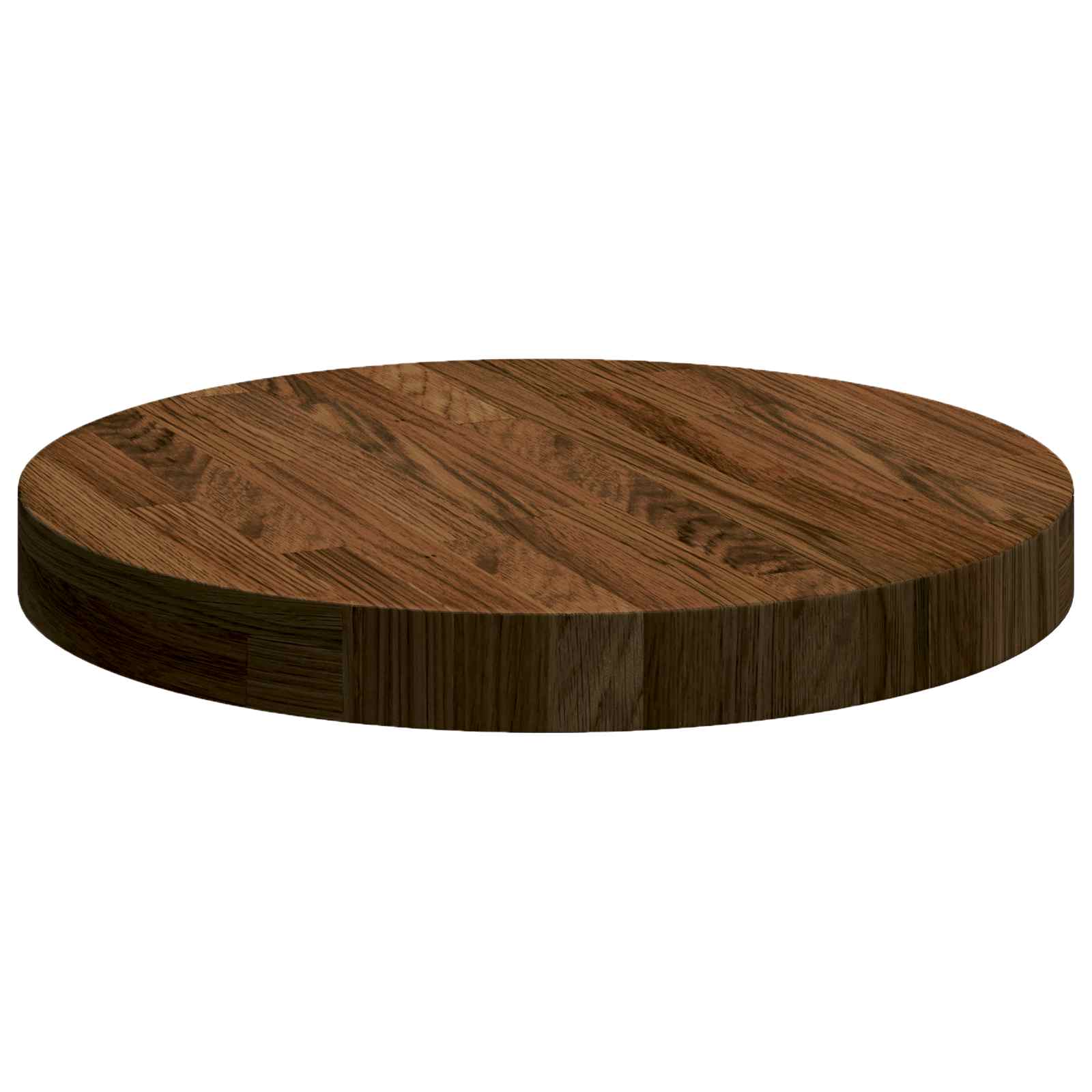 Tischplatte Dunkelbraun Ø 40 x 4 cm Massivholz Eiche