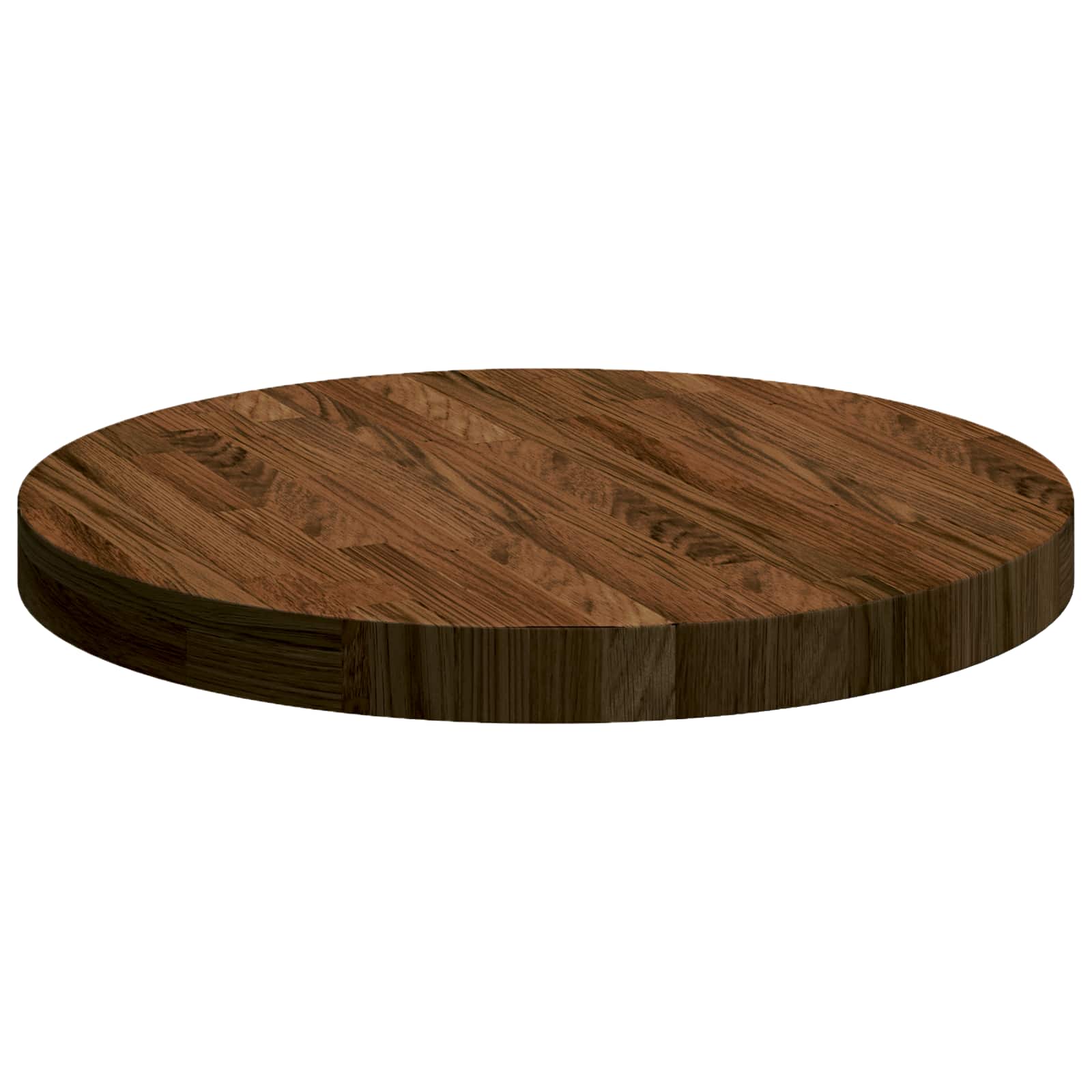 Tischplatte Dunkelbraun Ø 50 x 4 cm Massivholz Eiche