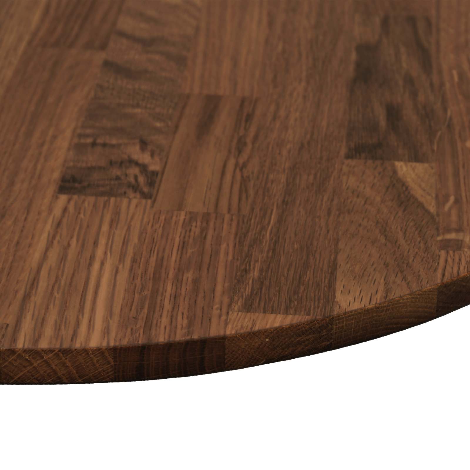Tischplatte Dunkelbraun Ø 60 x 4 cm Massivholz Eiche
