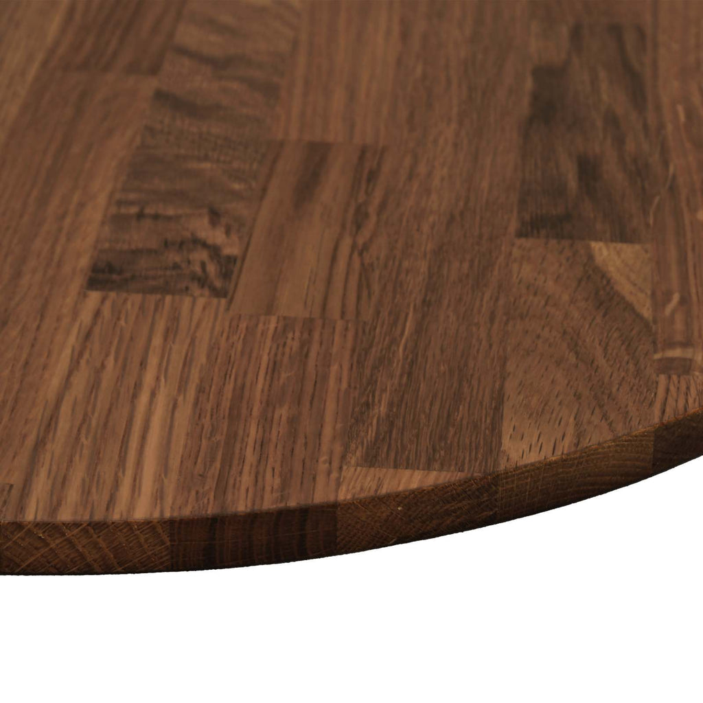 Tischplatte Dunkelbraun Ø 70 x 4 cm Massivholz Eiche