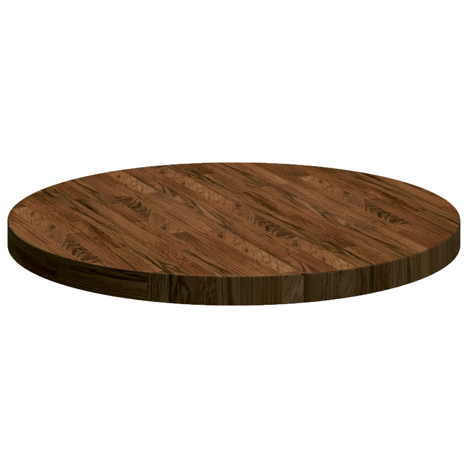 Tischplatte Dunkelbraun Ø 70 x 4 cm Massivholz Eiche