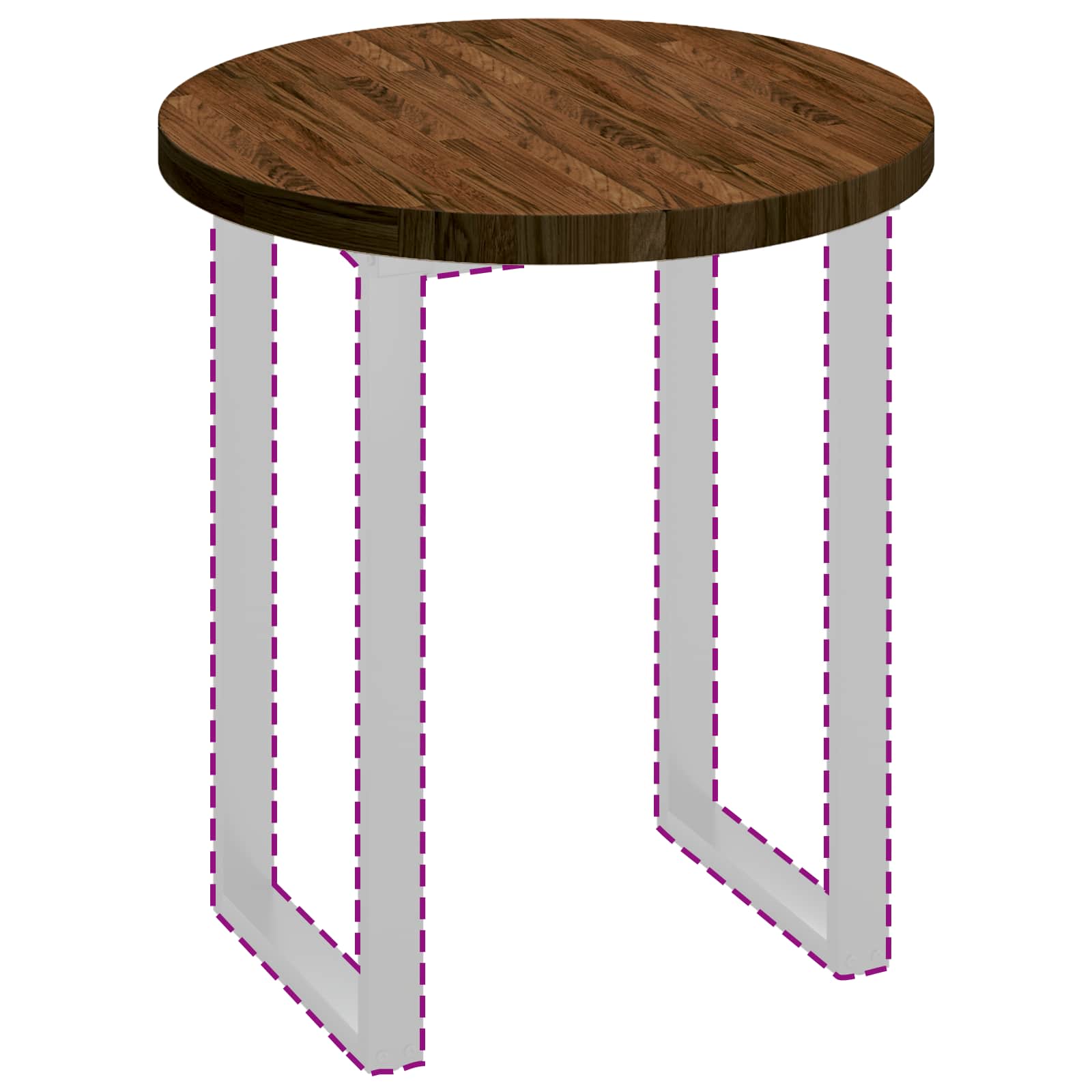 Tischplatte Dunkelbraun Ø 70 x 4 cm Massivholz Eiche