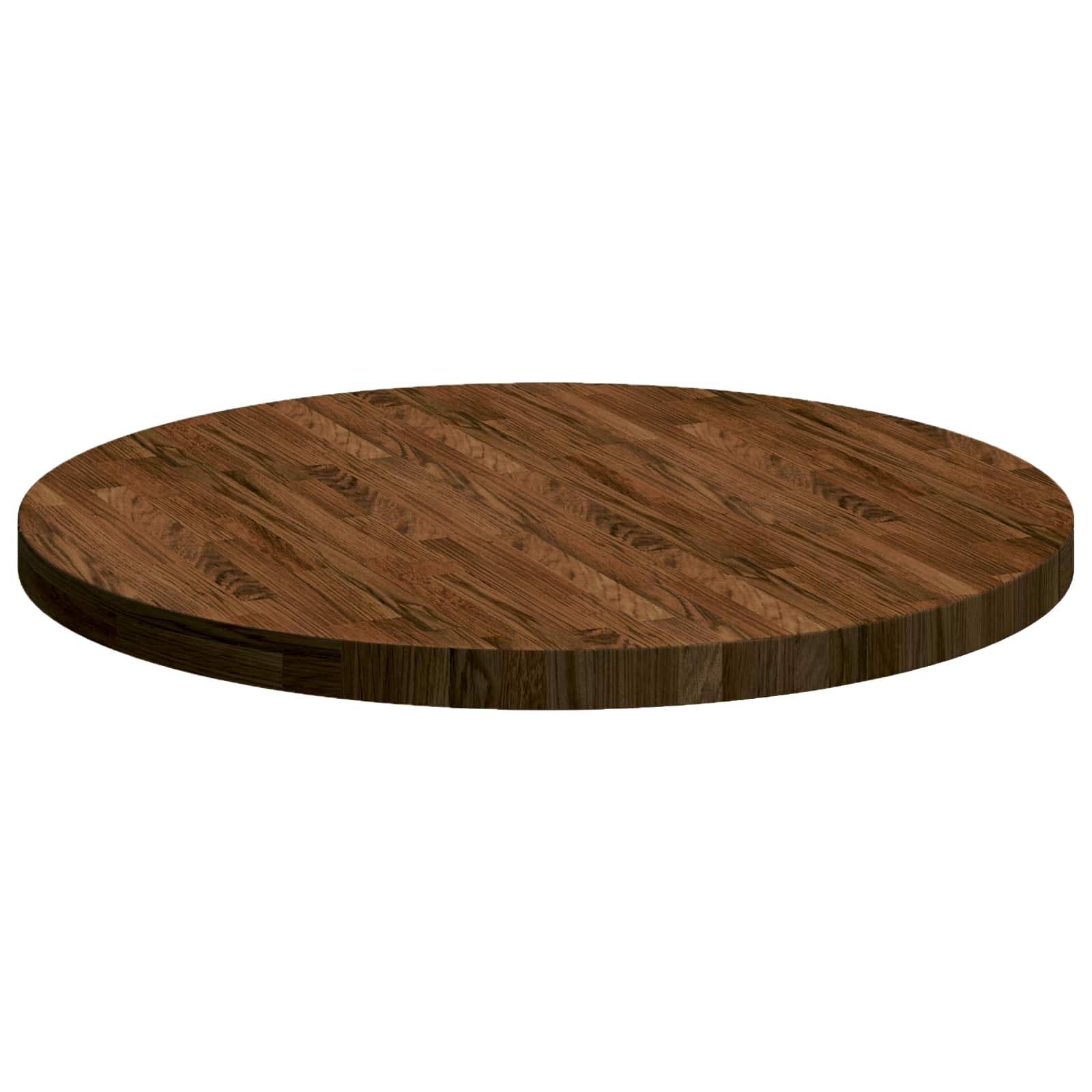 Tischplatte Dunkelbraun Ø 80 x 4 cm Massivholz Eiche