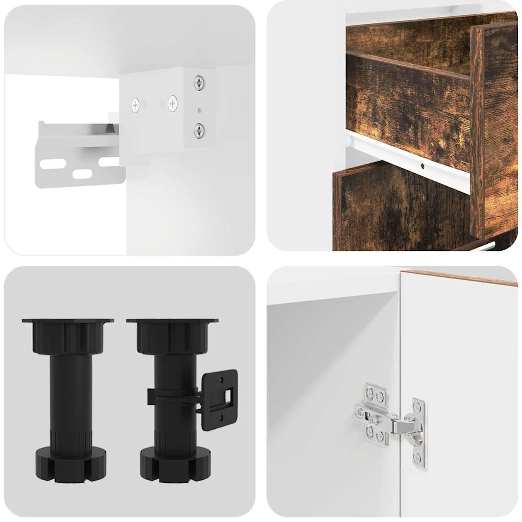 Kücheneinheit Lyon 4 pcs Geräucherte Eiche Holzwerkstoff
