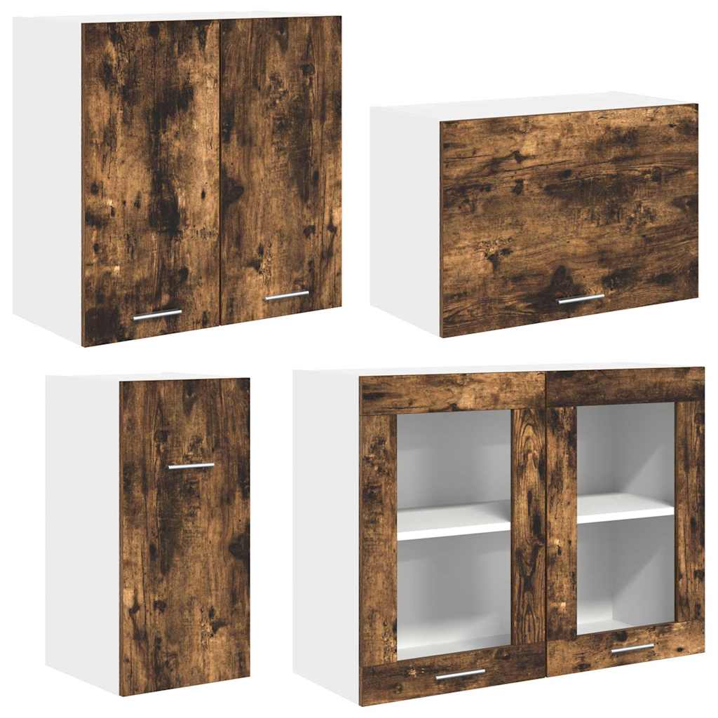 Küchenschrank-Set mit Tür Lyon 8 pcs Räuchereiche Holzwerkstoff