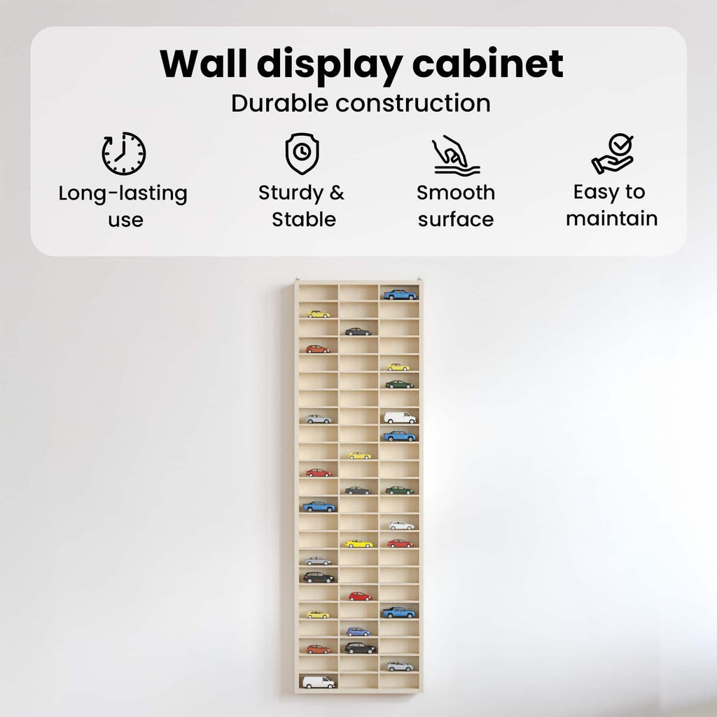Wanddisplay-Case mit Regal Beige 30 x 4,5 x 96 cm Holzwerkstoff