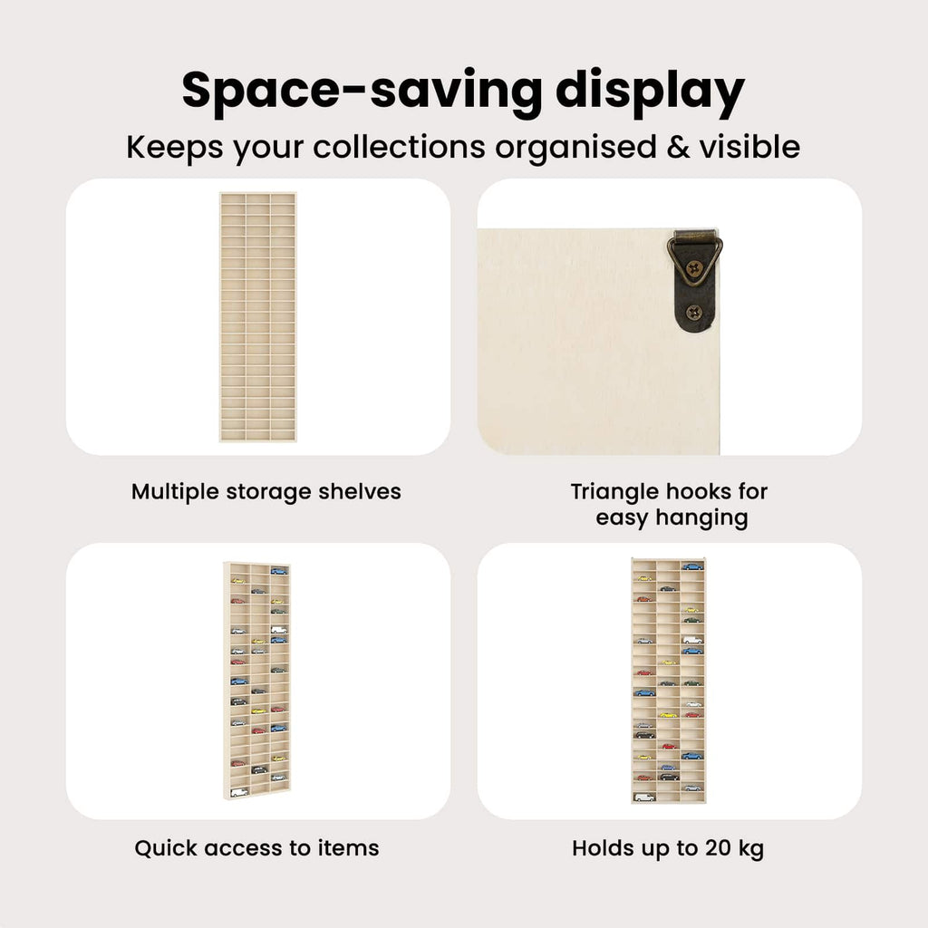 Wanddisplay-Case mit Regal Beige 30 x 4,5 x 96 cm Holzwerkstoff
