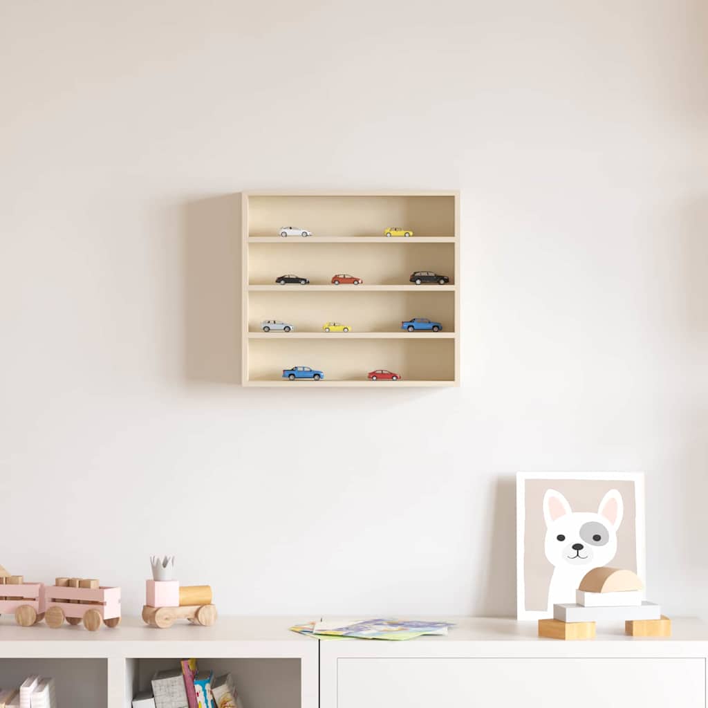 Wanddisplay-Case mit Regal Beige 40 x 8,5 x 37 cm Holzwerkstoff