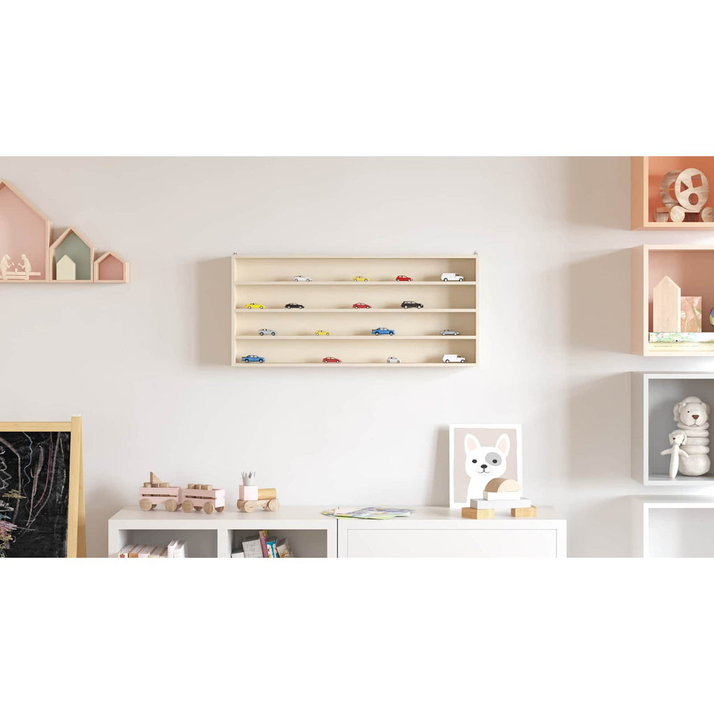 Wanddisplay-Case mit Regal Beige 80 x 8,5 x 36 cm Holzwerkstoff