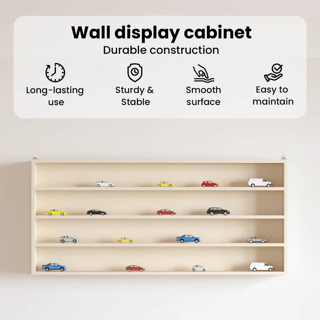 Wanddisplay-Case mit Regal Beige 80 x 8,5 x 36 cm Holzwerkstoff
