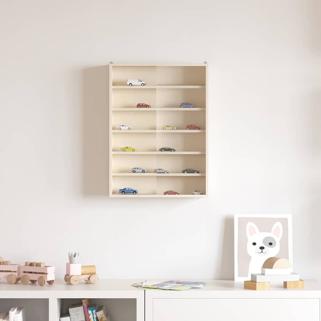 Wanddisplay-Case mit Regal Beige 40 x 8,5 x 54 cm Sperrholz