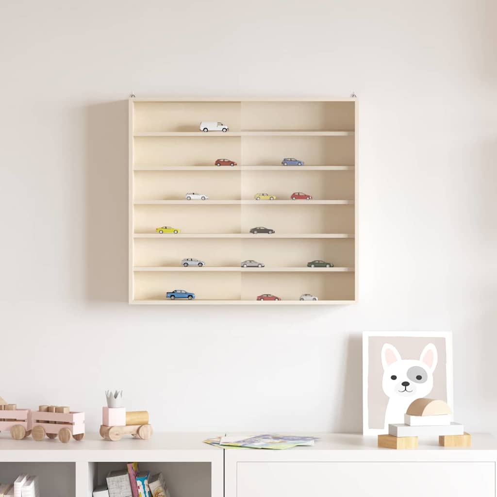 Wanddisplay-Case mit Regal Beige 60 x 8,5 x 54 cm Sperrholz