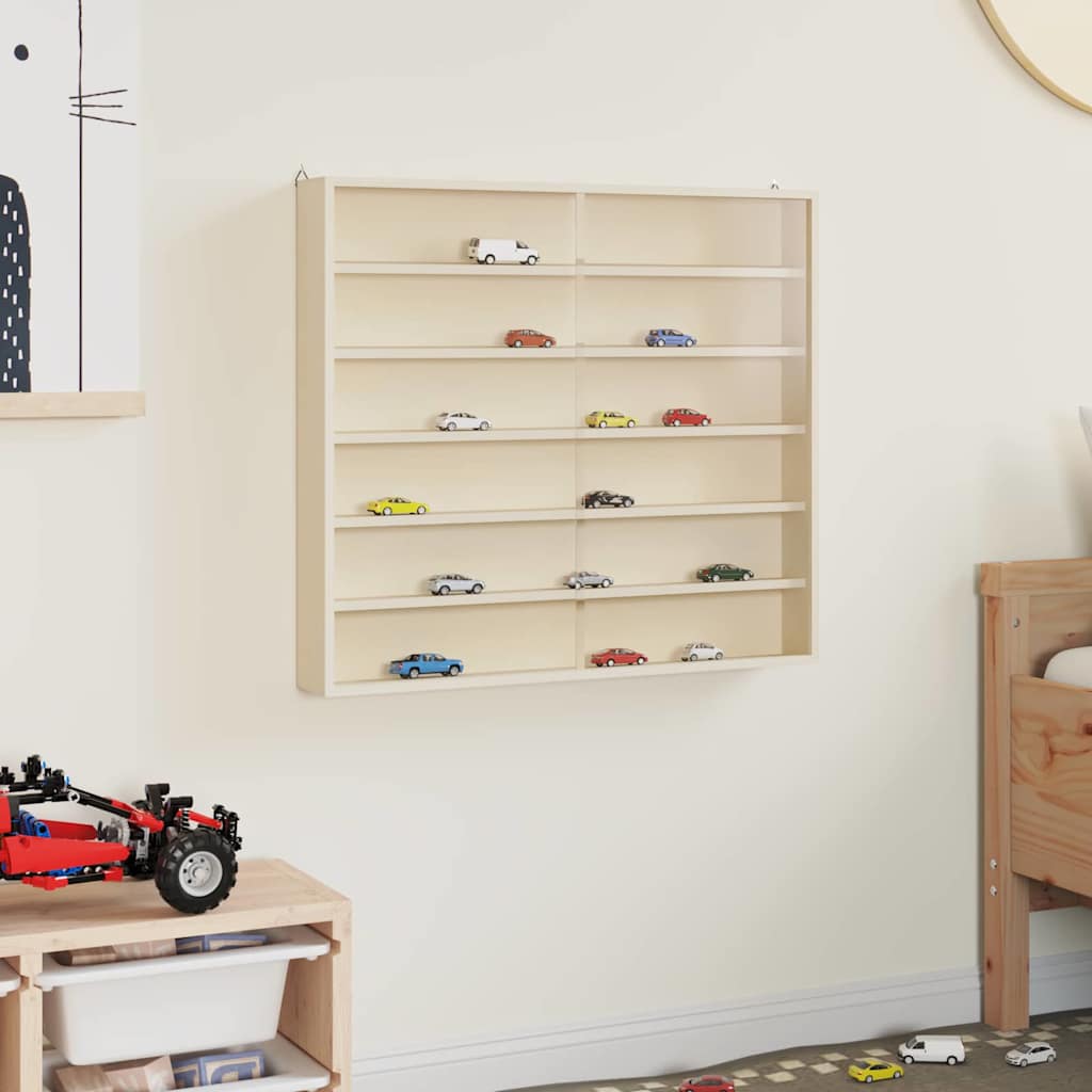Wanddisplay-Case mit Regal Beige 60 x 8,5 x 54 cm Sperrholz