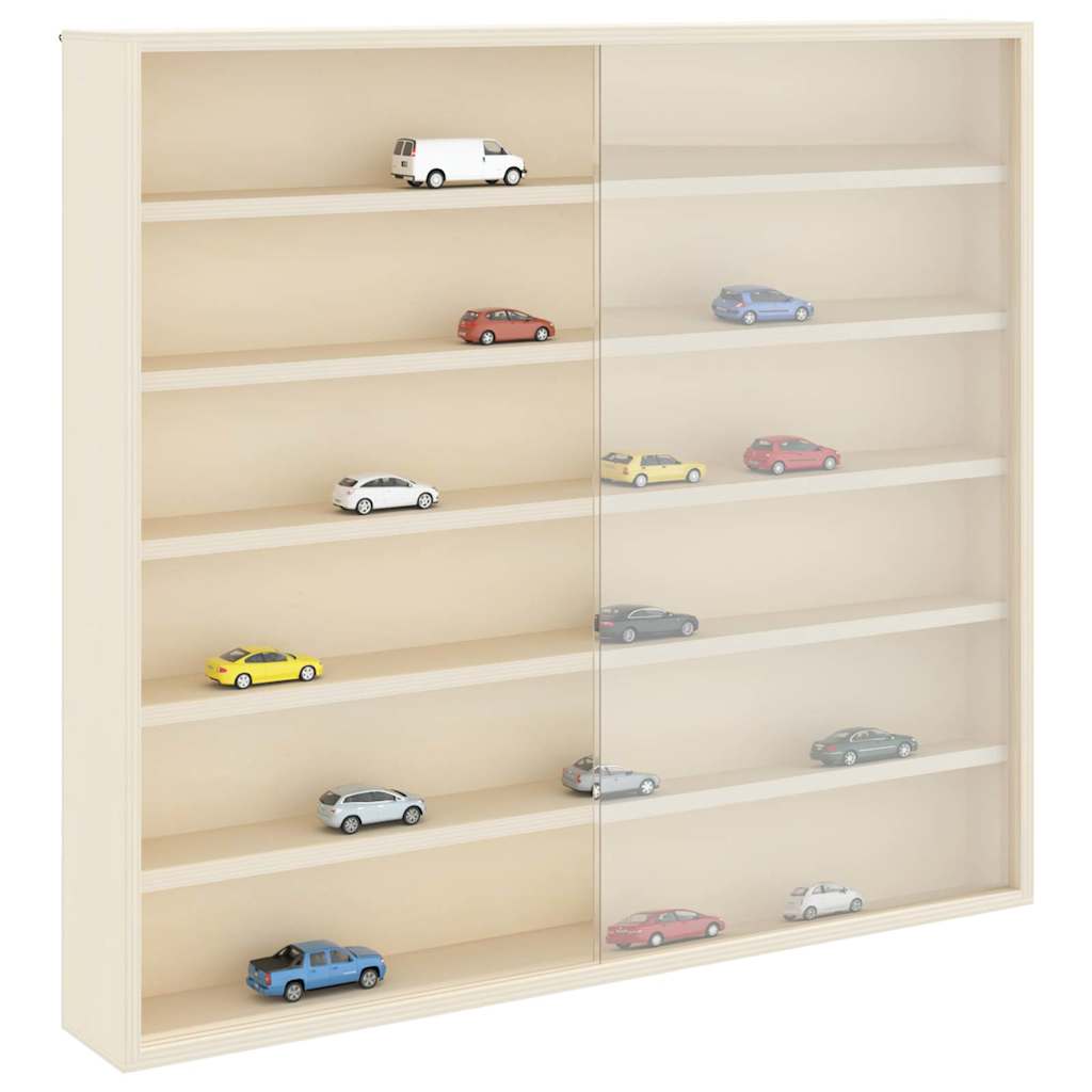 Wanddisplay-Case mit Regal Beige 60 x 8,5 x 54 cm Sperrholz