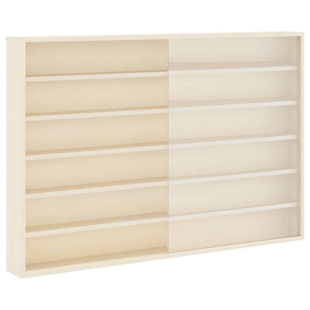 Wanddisplay-Case mit Regal Beige 80 x 8,5 x 54 cm Sperrholz