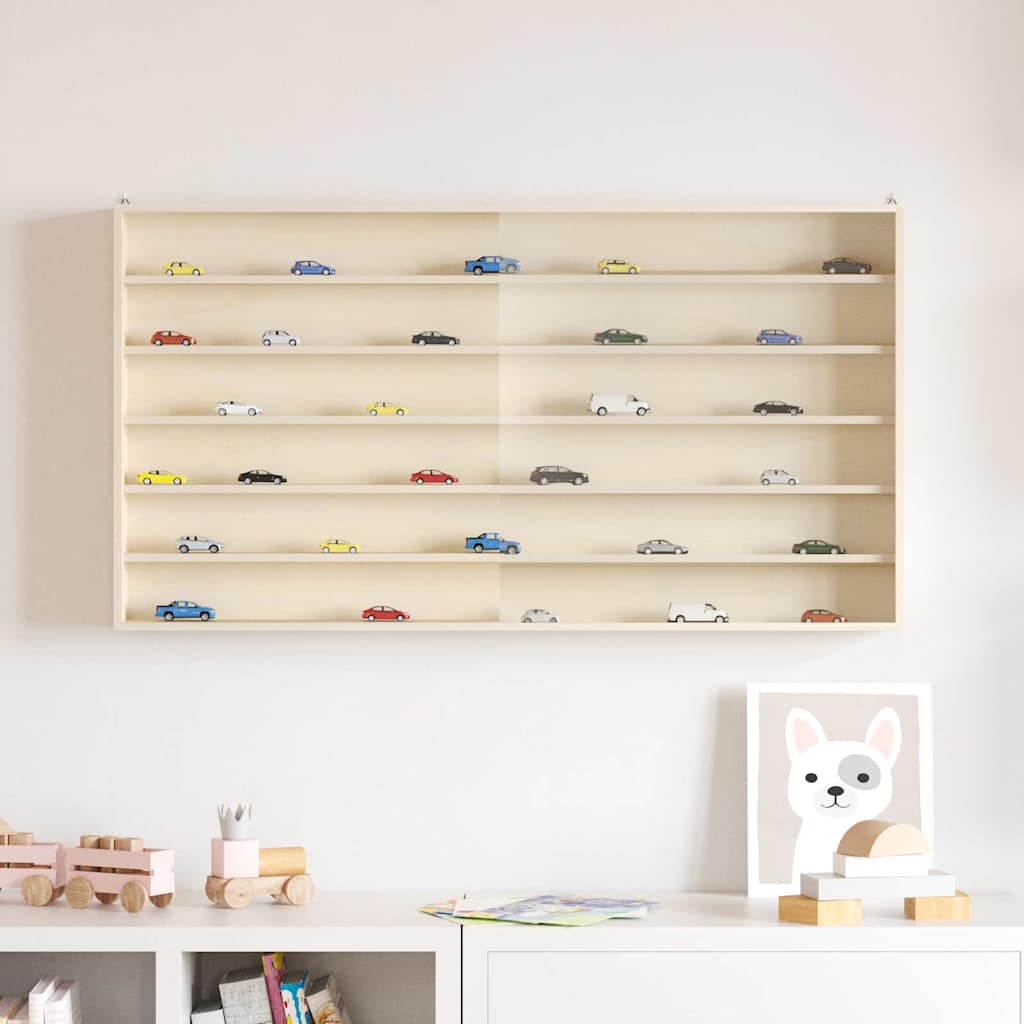 Wanddisplay-Case mit Regal Beige 100 x 8,5 x 54 cm Sperrholz