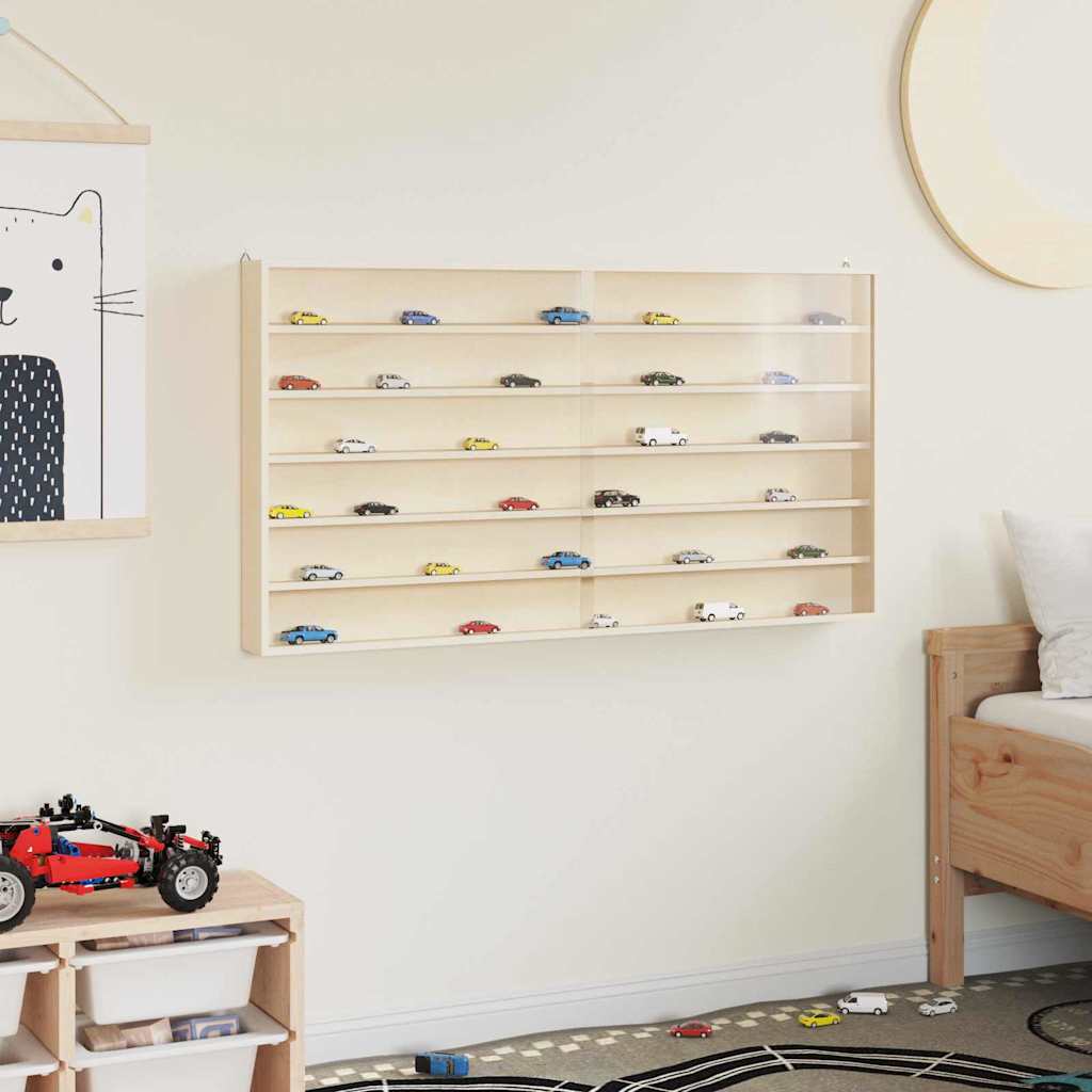 Wanddisplay-Case mit Regal Beige 100 x 8,5 x 54 cm Sperrholz