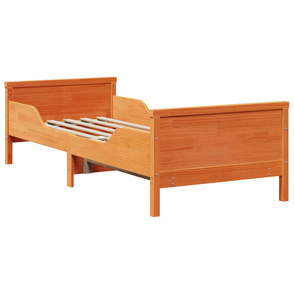 Bettrahmen mit Kopfteil Wachsbraun 80 x 200 cm Holzwerkstoff