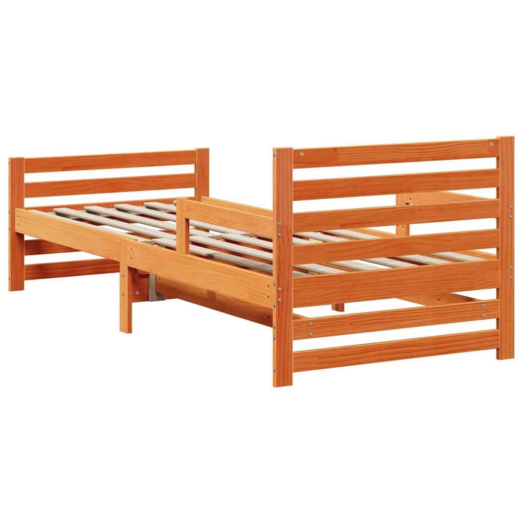Bettrahmen mit Kopfteil Wachsbraun 80 x 200 cm Holzwerkstoff
