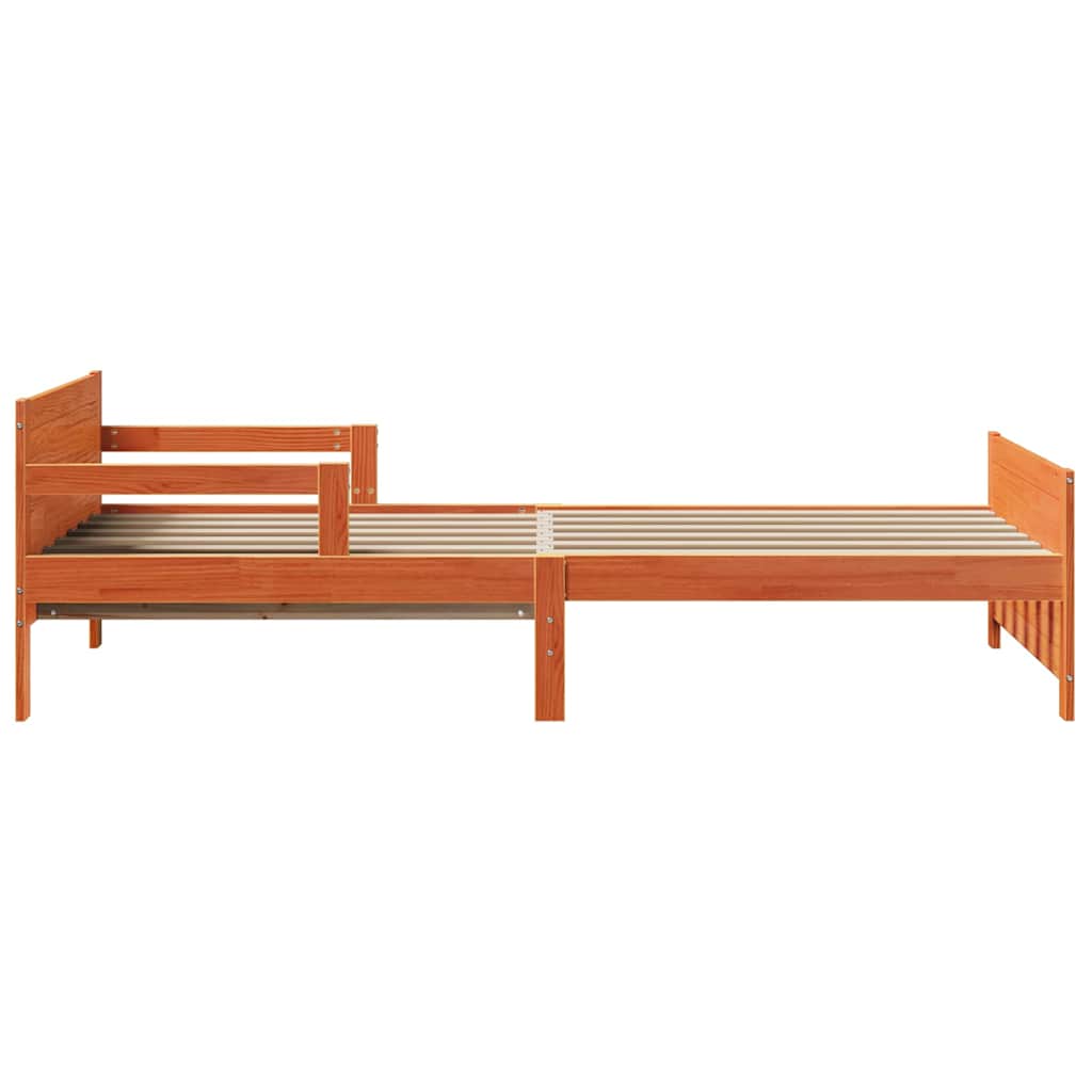 Bettrahmen mit Kopfteil Wachsbraun 80 x 200 cm Holzwerkstoff